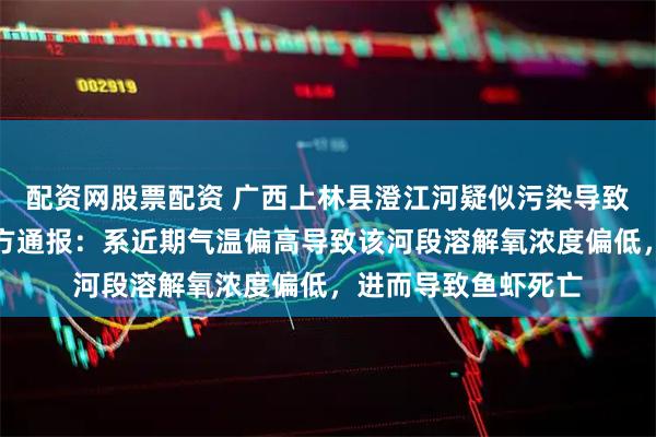 配资网股票配资 广西上林县澄江河疑似污染导致大量鱼虾死亡?官方通报:系近期气温偏高导致该河段溶解氧浓度偏低,进而导致鱼虾死亡